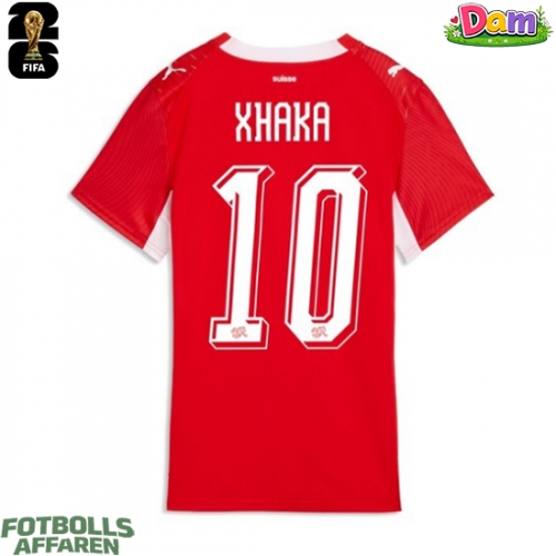 Schweiz Granit Xhaka #10 Hemmatröja Kvinnor VM 2026 Kortärmad